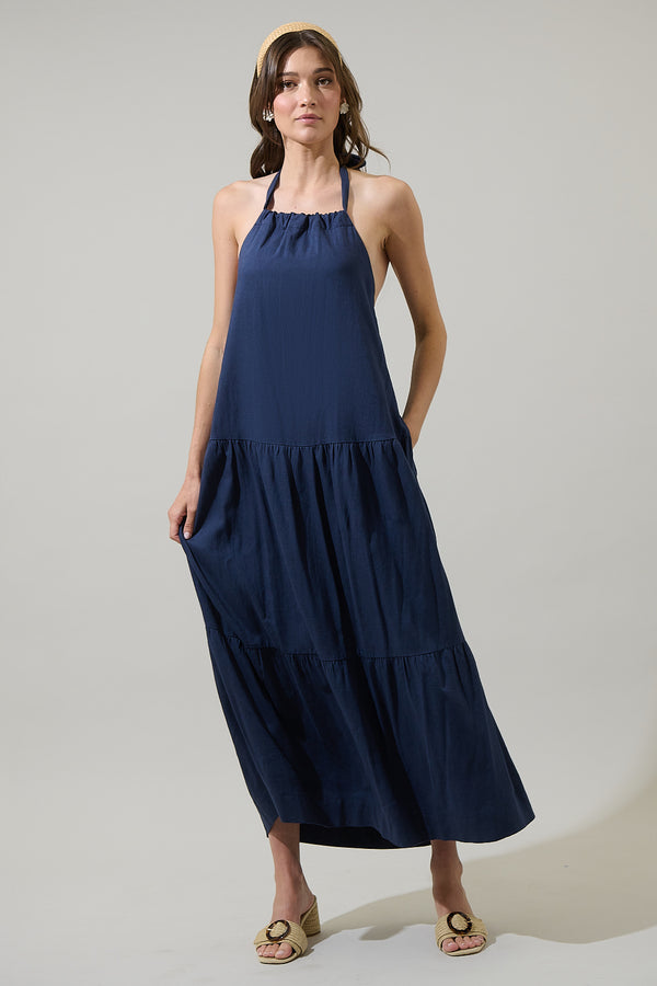 sugarlips Disha Halter Neck Midi Dress