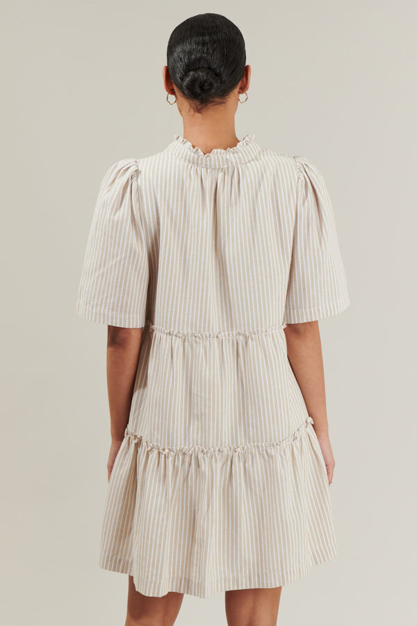 Sugarlips Dixie Stripe Split Neck Shift Dress