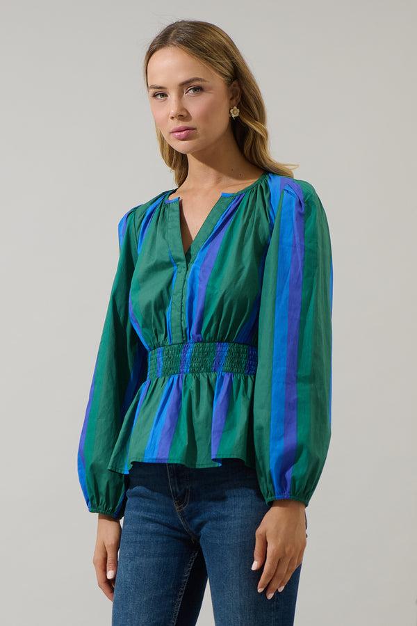 Sugarlips Dolary Stripe Mirana Smocked Top