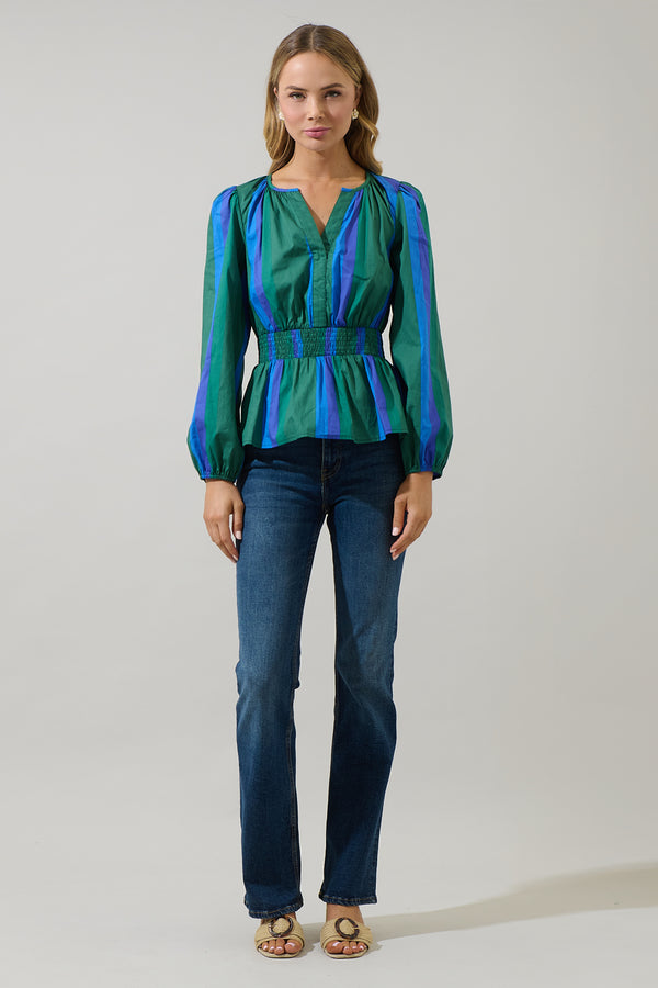 Sugarlips Dolary Stripe Mirana Smocked Top
