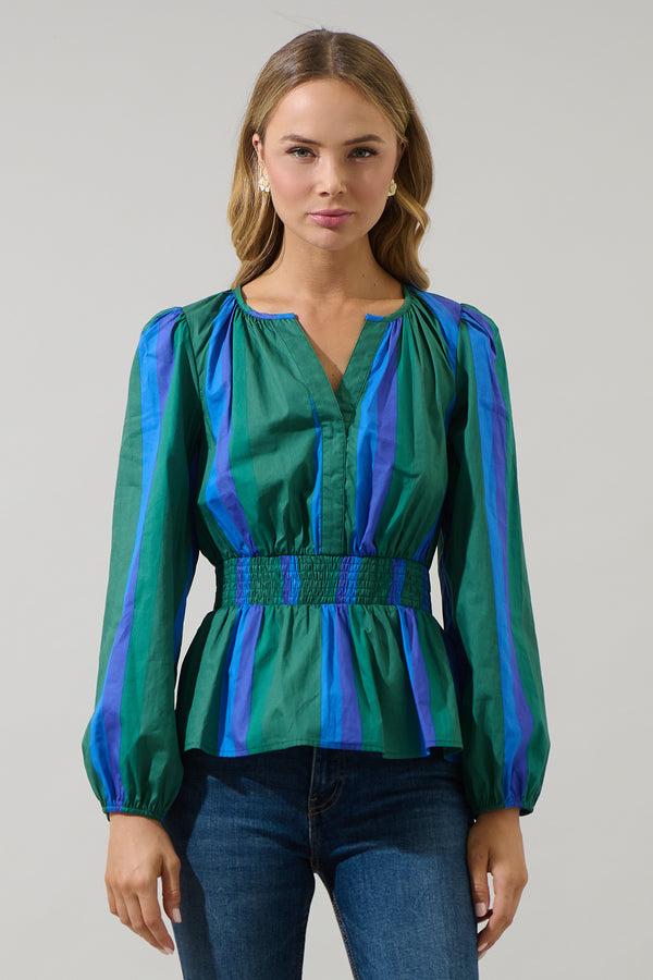 sugarlips Dolary Stripe Mirana Smocked Top