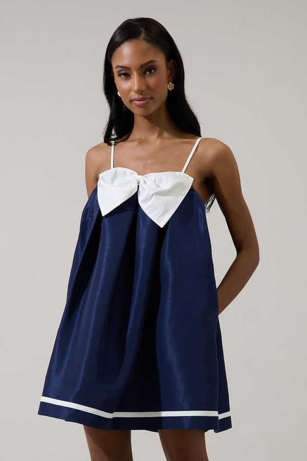 sugarlips Domina Bow Trapeze Mini Dress