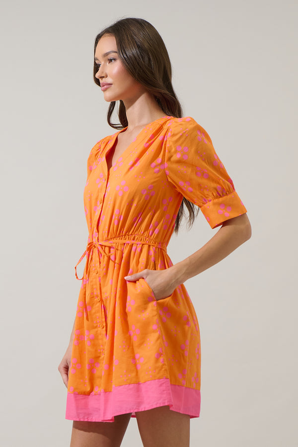 Sugarlips Donna Dot Elanie Button Down Mini Dress