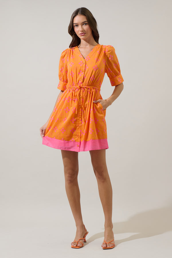 Sugarlips Donna Dot Elanie Button Down Mini Dress