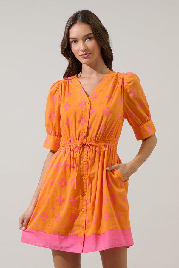 sugarlips Donna Dot Elanie Button Down Mini Dress