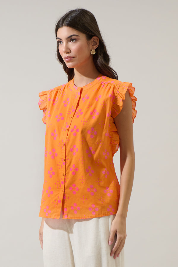 Sugarlips Donna Dot Hessi Button Down Top