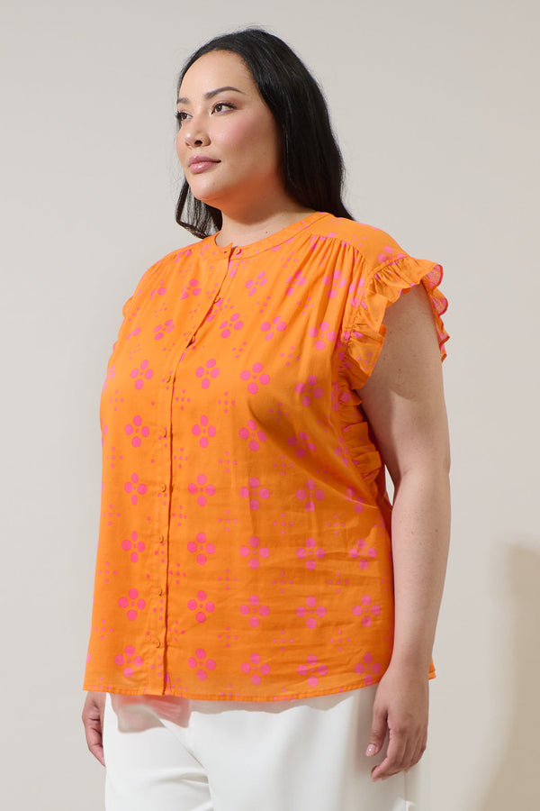 Sugarlips Donna Dot Hessi Button Down Top Curve