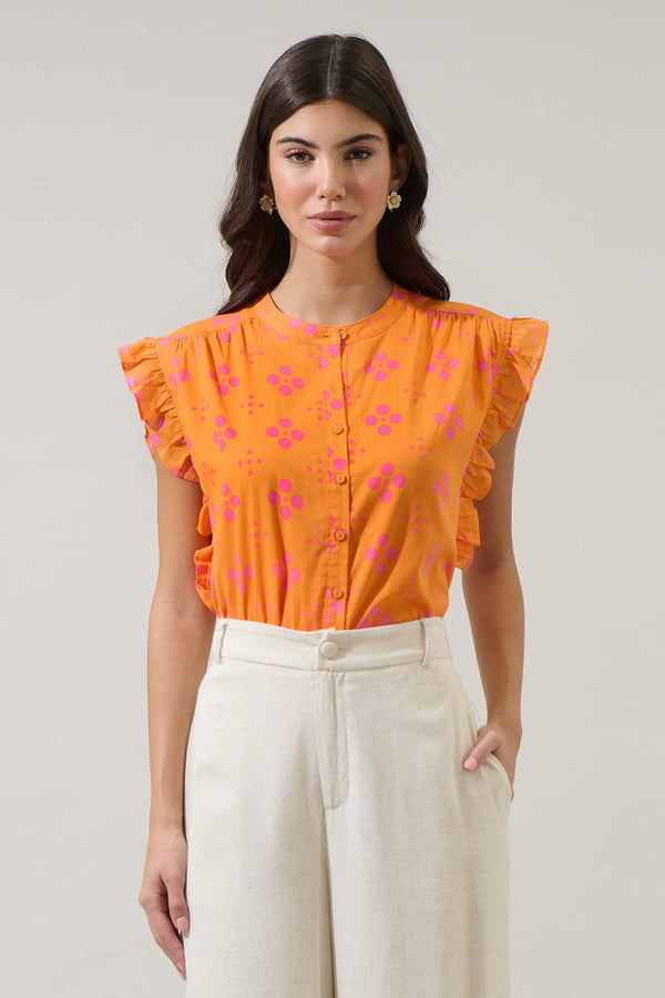 sugarlips Donna Dot Hessi Button Down Top