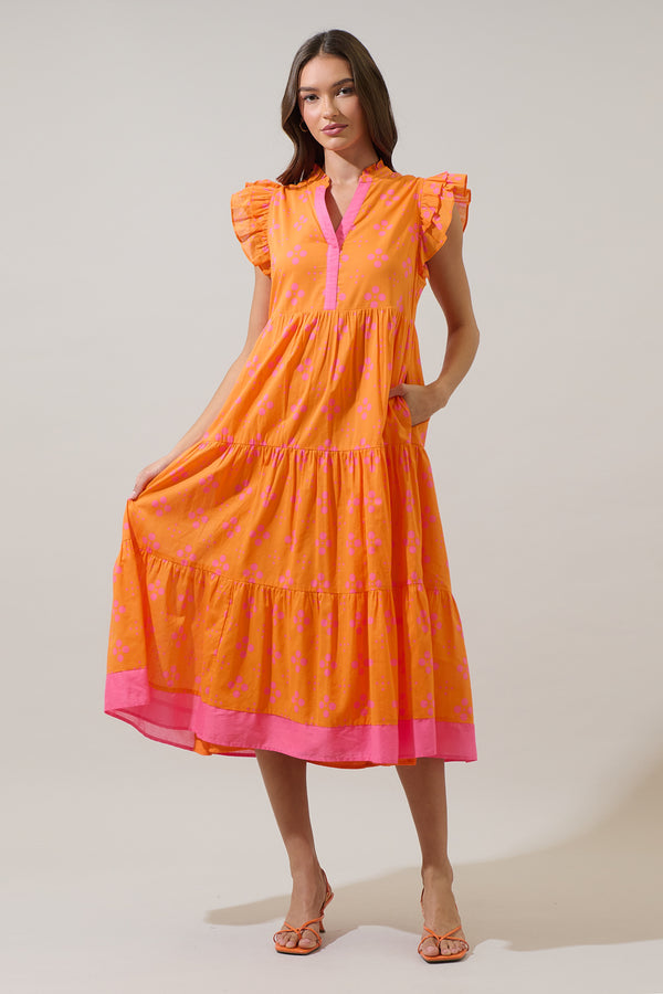 Sugarlips Donna Dot Mirna Tiered Midi Dress