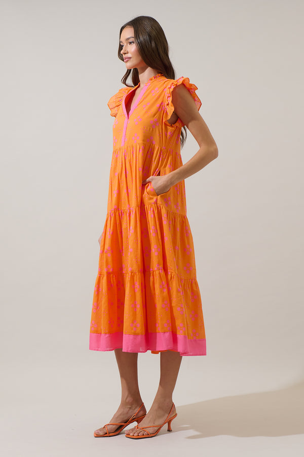 Sugarlips Donna Dot Mirna Tiered Midi Dress