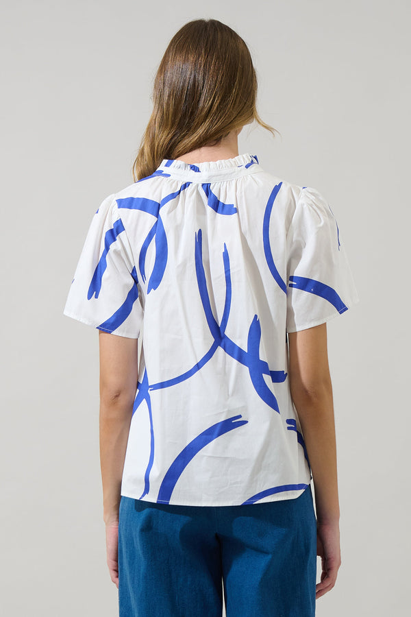 Sugarlips Dorma Strokes Reva Split Neck Top