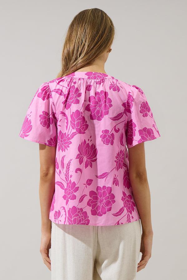 Sugarlips Dovina Floral Mely Puff Sleeve Top