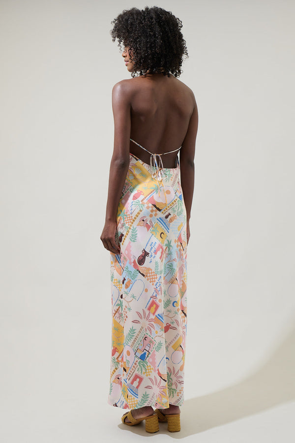 Sugarlips Down The Sunset Yuma Halter Maxi Dress