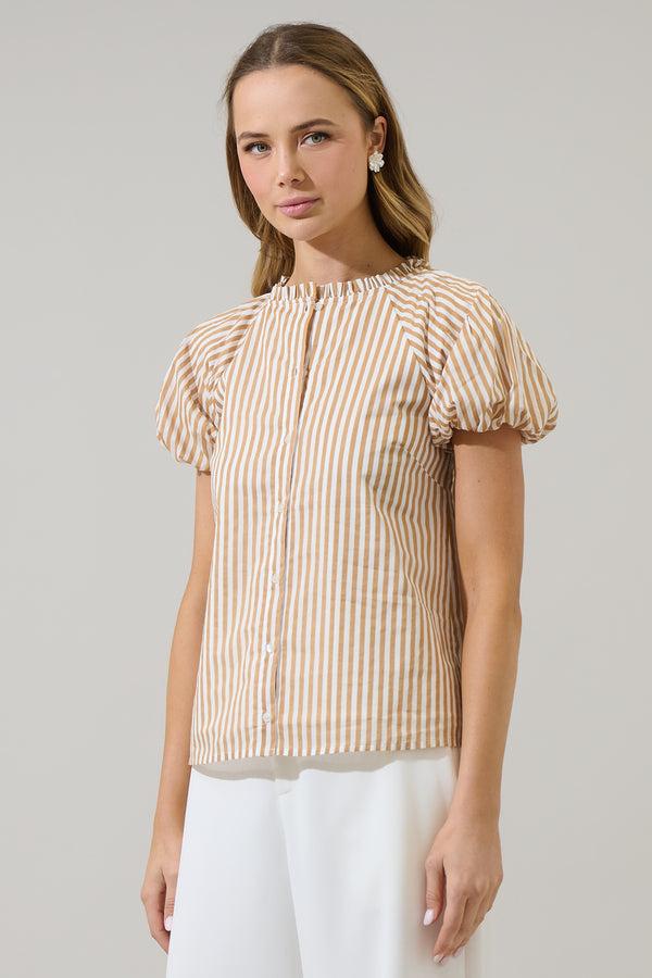 Sugarlips Dream State Avy Button Down Top