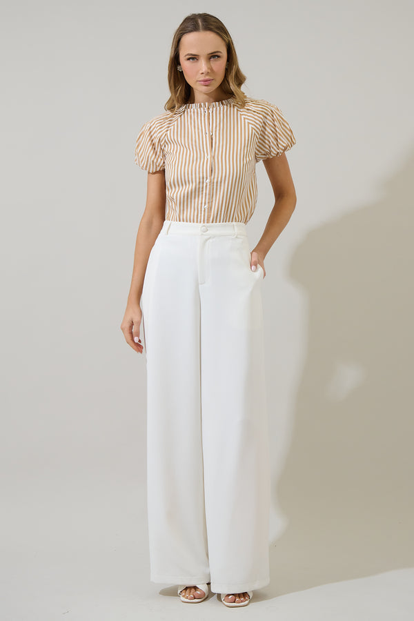 Sugarlips Dream State Avy Button Down Top