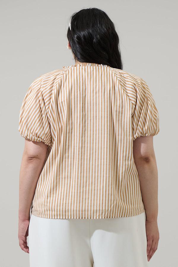 Sugarlips Dream State Avy Button Down Top Curve