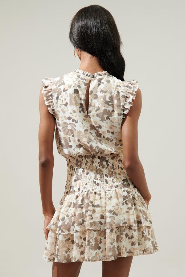 Sugarlips Dune Floral Trolly Smocked Mini Dress