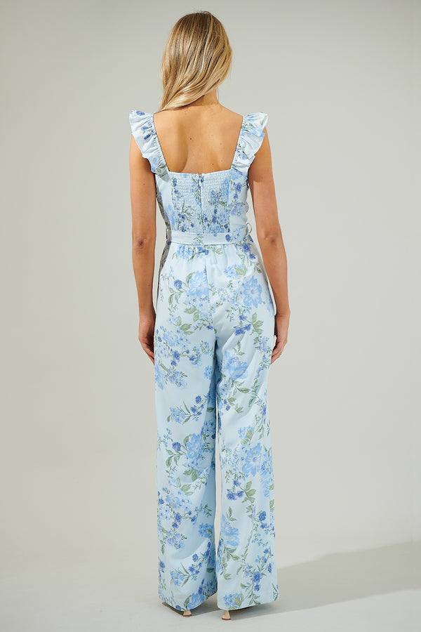Sugarlips Dusty Floss Floral Sleeveless Jumpsuit