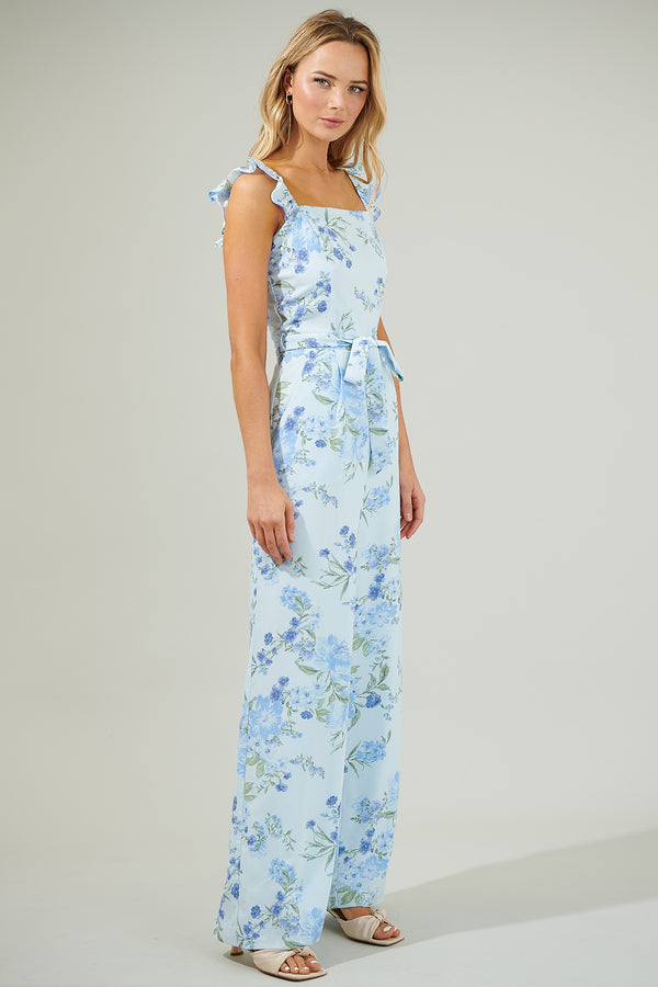 Sugarlips Dusty Floss Floral Sleeveless Jumpsuit