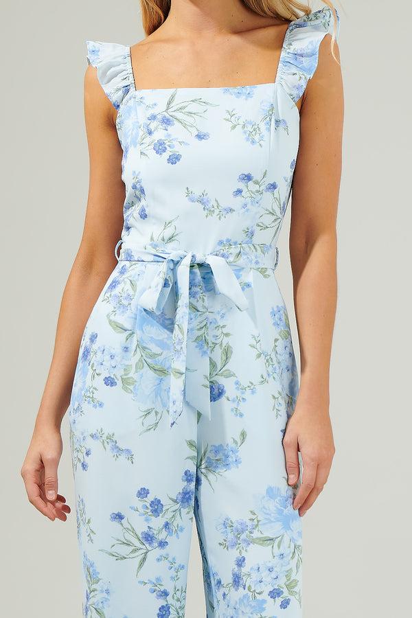 Sugarlips Dusty Floss Floral Sleeveless Jumpsuit