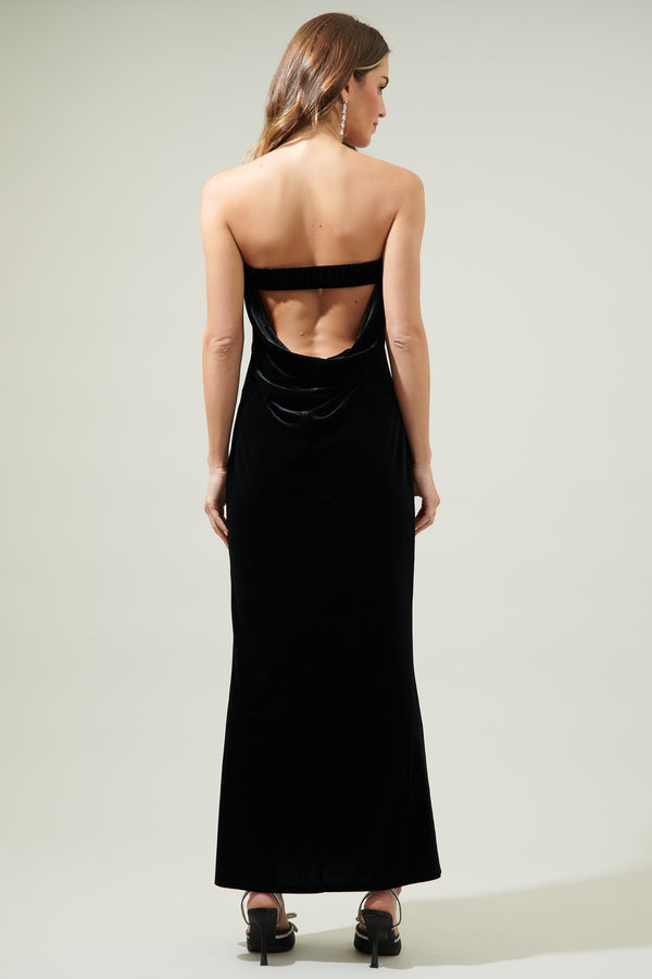 Sugarlips Dynamite Velvet Strapless Maxi Dress