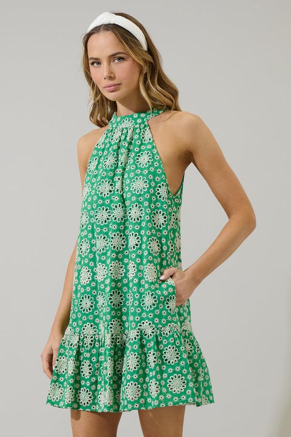 Sugarlips Eisa Eyelet Laly Mini Ruffle Dress