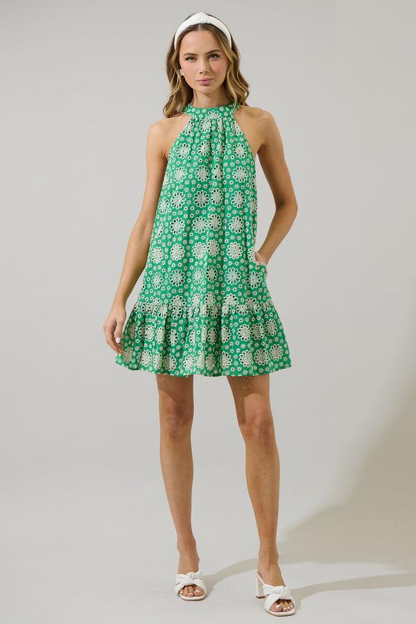 Sugarlips Eisa Eyelet Laly Mini Ruffle Dress