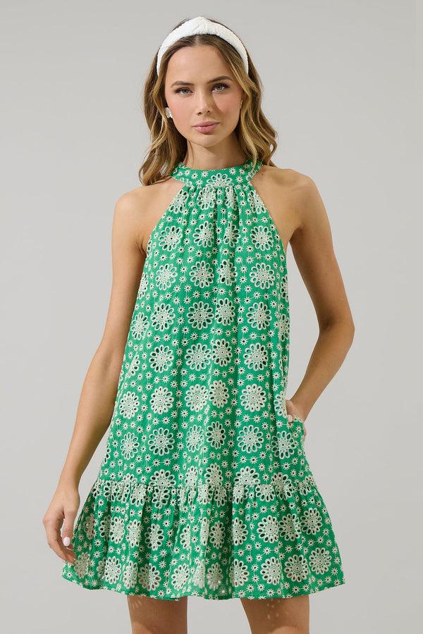 sugarlips Eisa Eyelet Laly Mini Ruffle Dress