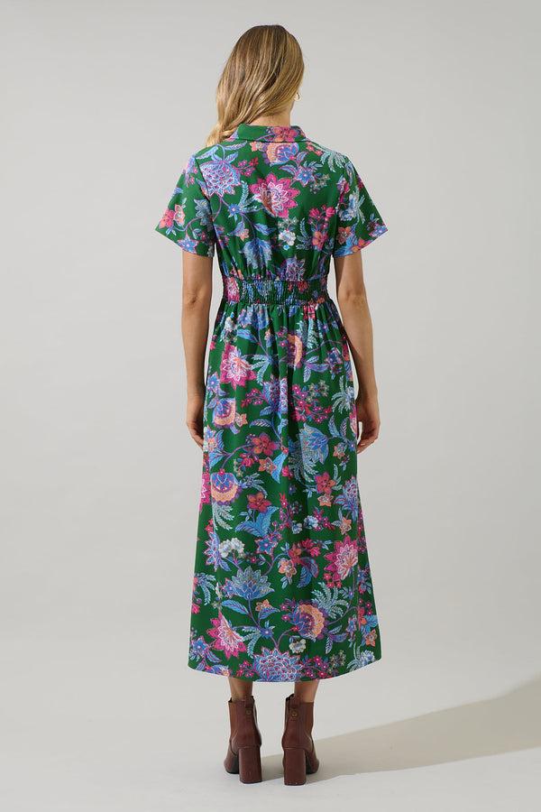 Sugarlips Elara Floral Marisy Collared Maxi Dress
