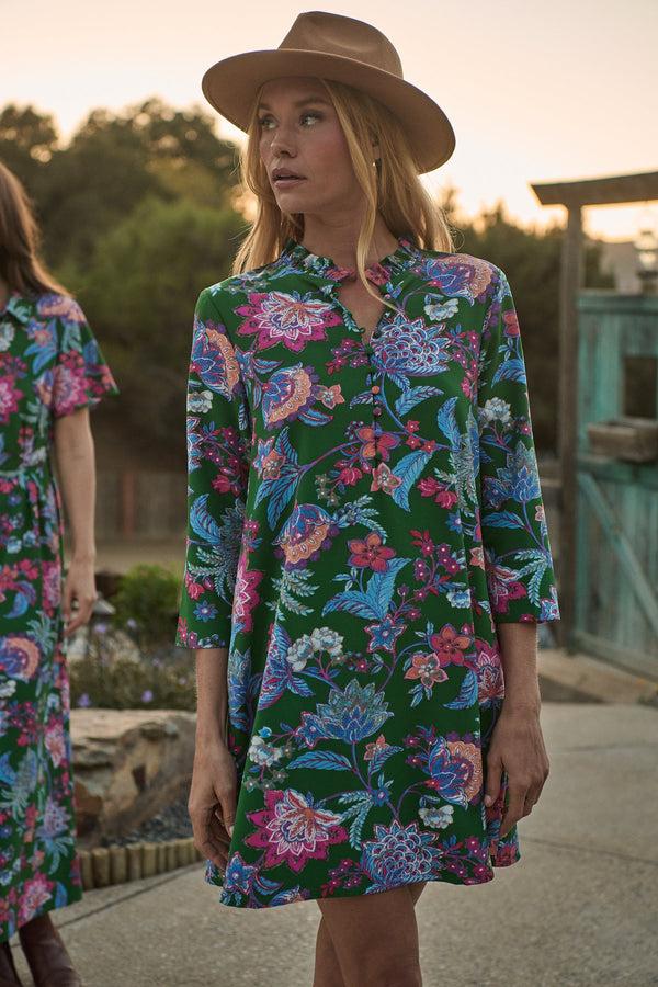 sugarlips Elara Floral Ruelle Ruffle Mini Dress