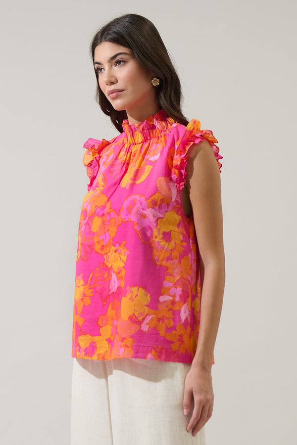 Sugarlips Elaris Floral Zoie Ruffle Top