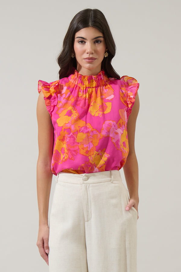 sugarlips Elaris Floral Zoie Ruffle Top