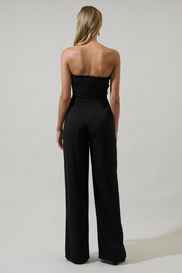 Sugarlips Eleanor Strapless Wide Leg Jumpsuit