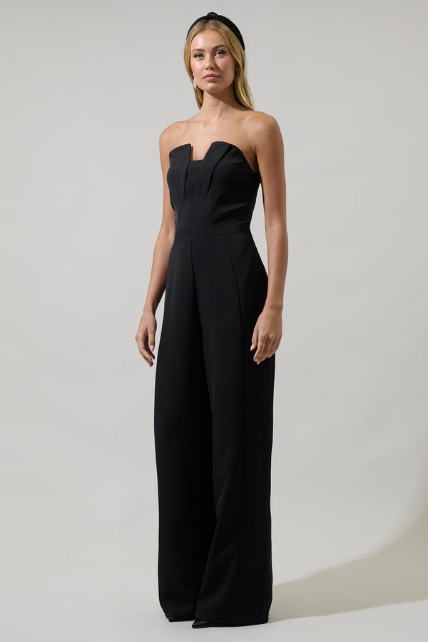 Sugarlips Eleanor Strapless Wide Leg Jumpsuit