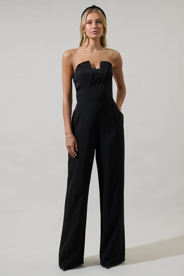 sugarlips Eleanor Strapless Wide Leg Jumpsuit
