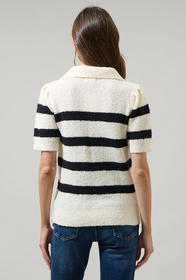 Sugarlips Elinor Striped Short Sleeve Sweater Top