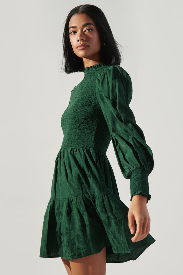 Sugarlips Elizabeth High Neck Smocked Mini Dress