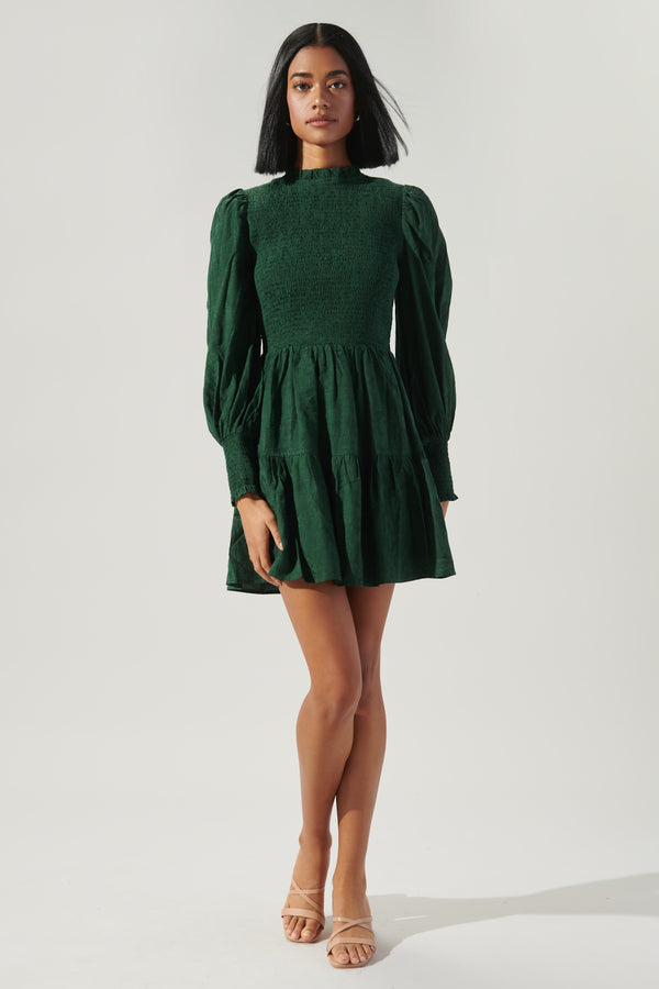 Sugarlips Elizabeth High Neck Smocked Mini Dress