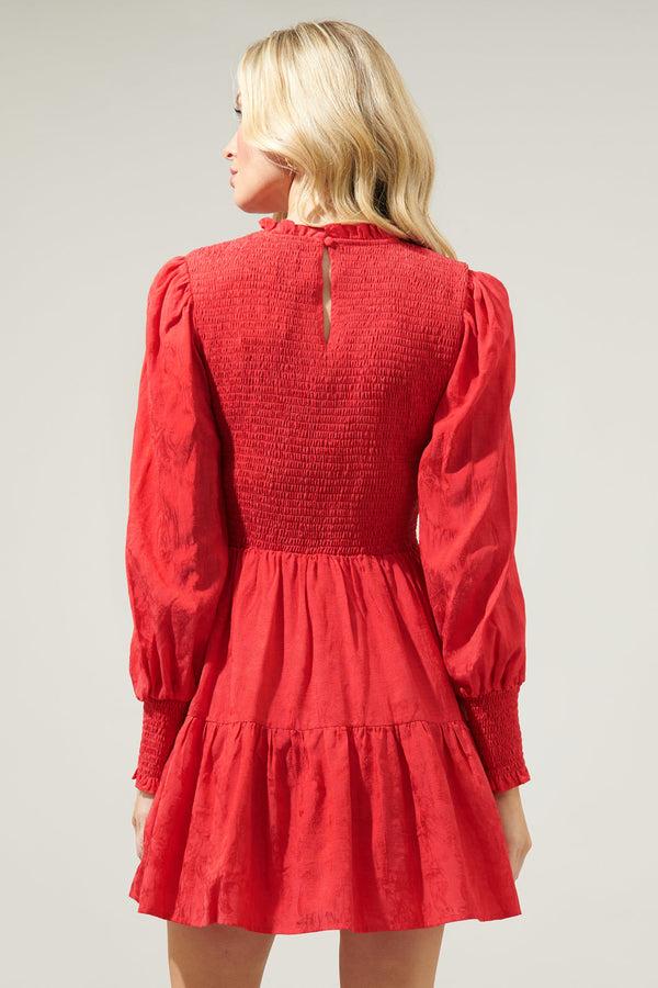 Sugarlips Elizabeth Long Sleeve Smocked Mini Dress