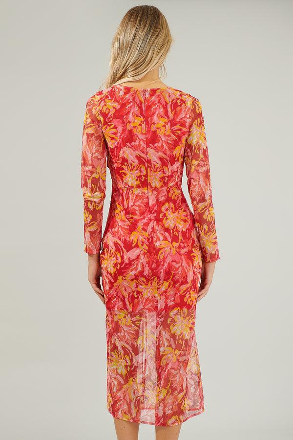 Sugarlips Elmira Floral Mesh Midi Dress