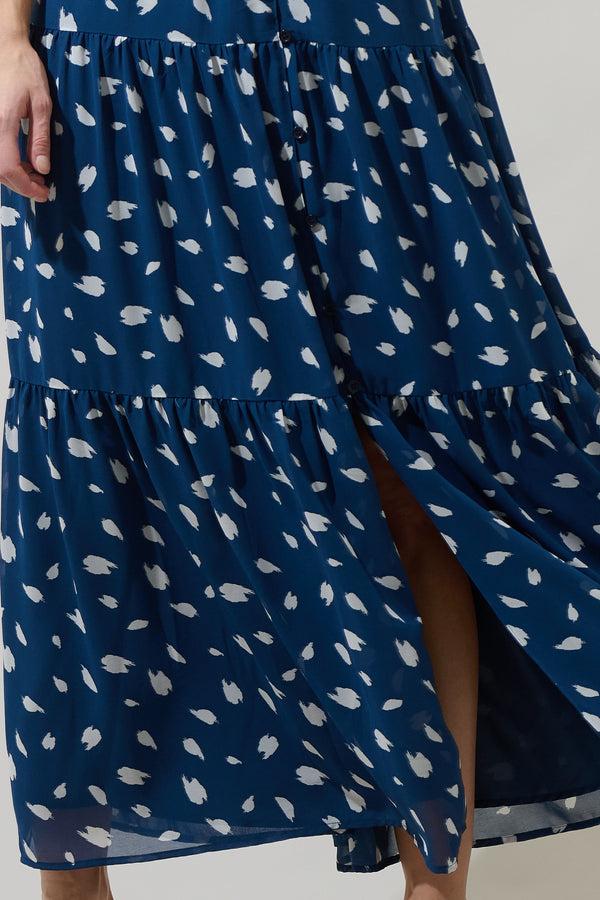 Sugarlips Elodie Dot Monaco Long Tiered Maxi Dress