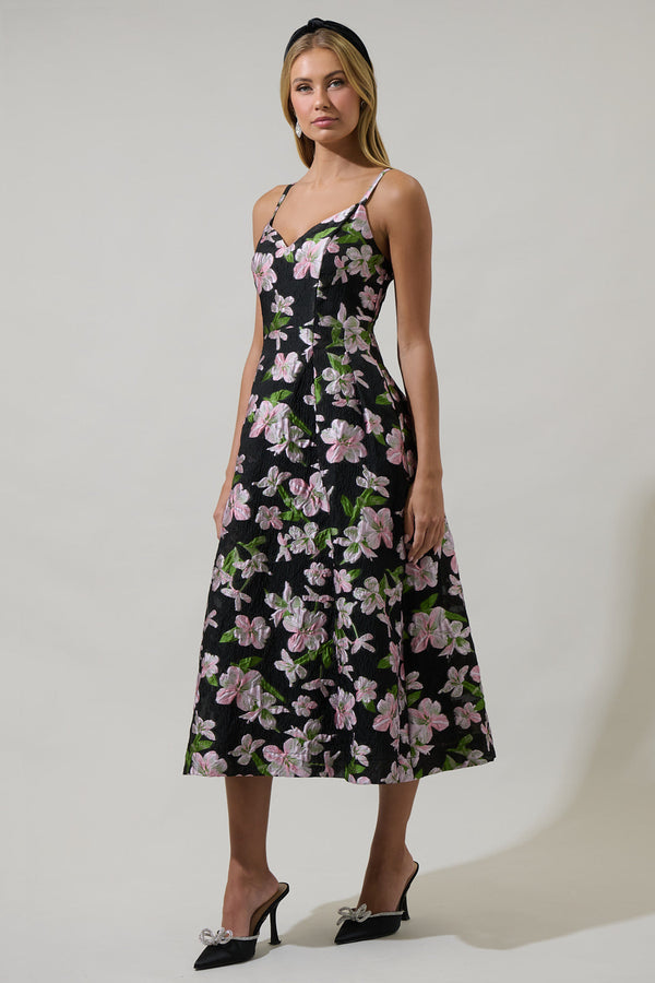 Sugarlips Elsinore Floral Pleated Midi Dress
