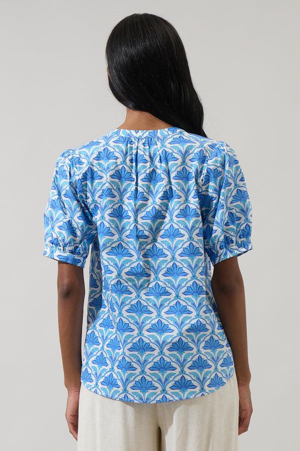 Sugarlips Elyse Geo Neli Split Neck Top