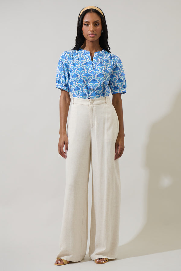 Sugarlips Elyse Geo Neli Split Neck Top