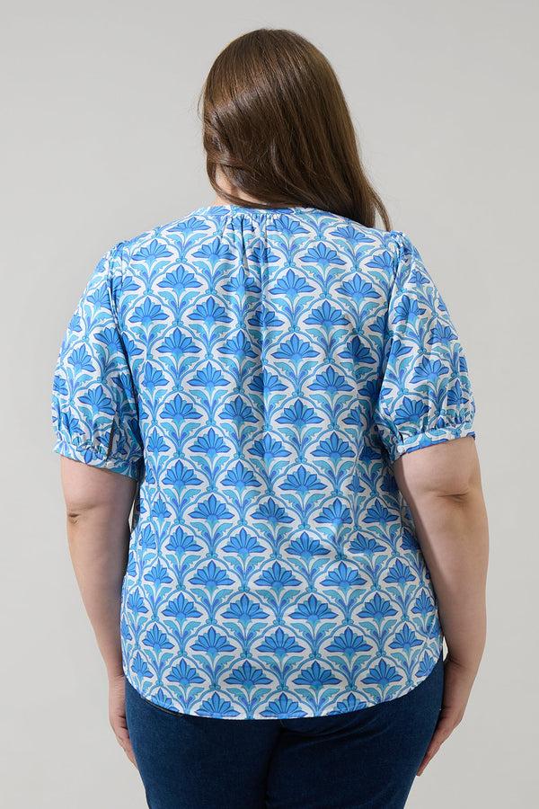 Sugarlips Elyse Geo Neli Split Neck Top Curve