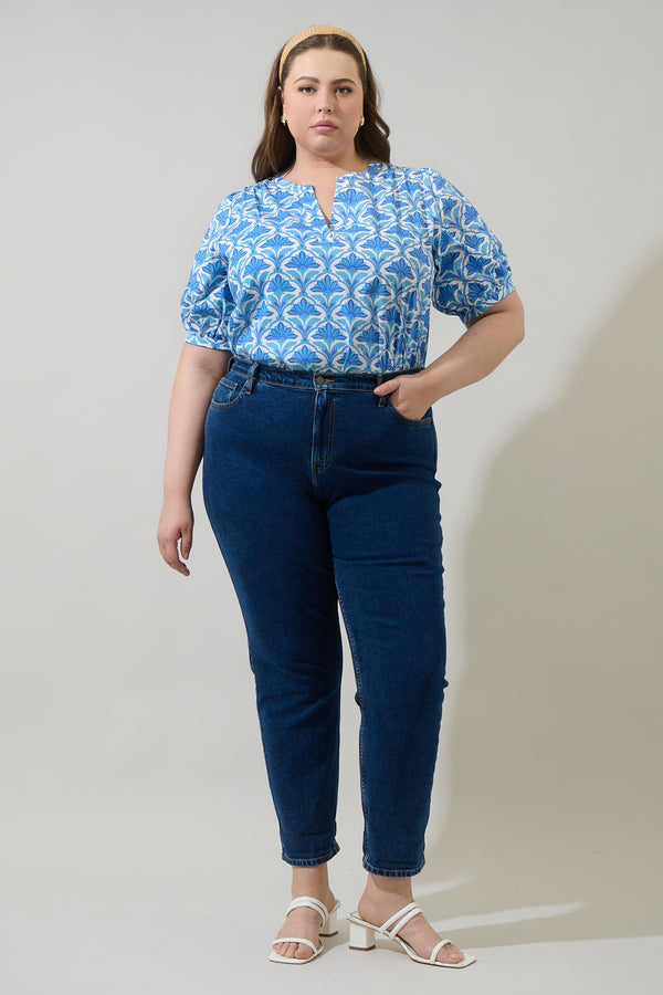 Sugarlips Elyse Geo Neli Split Neck Top Curve