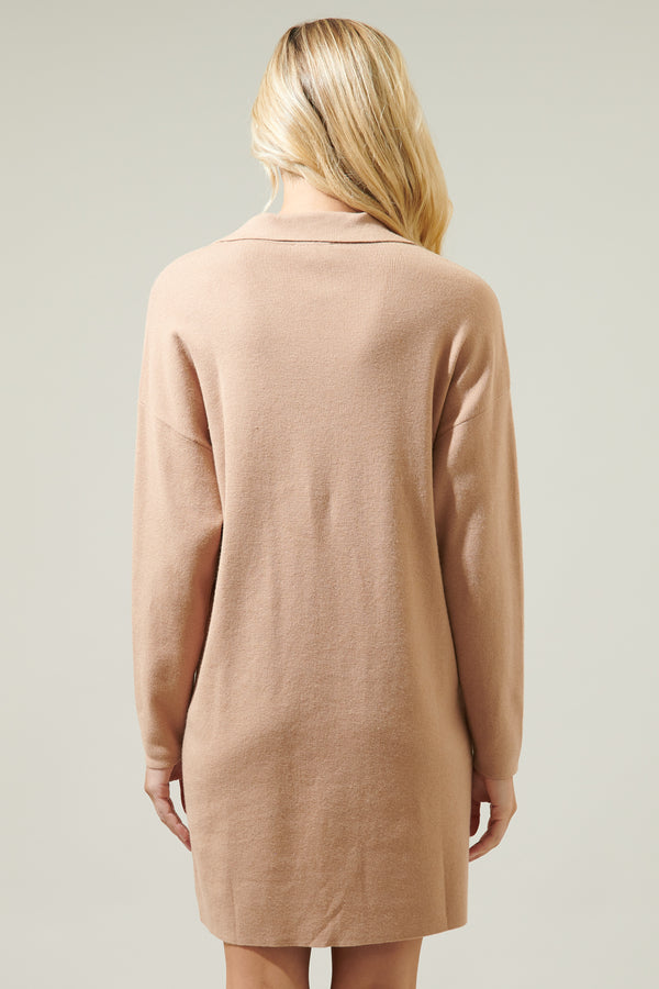Sugarlips Emerla Relaxed Collared Sweater Dress
