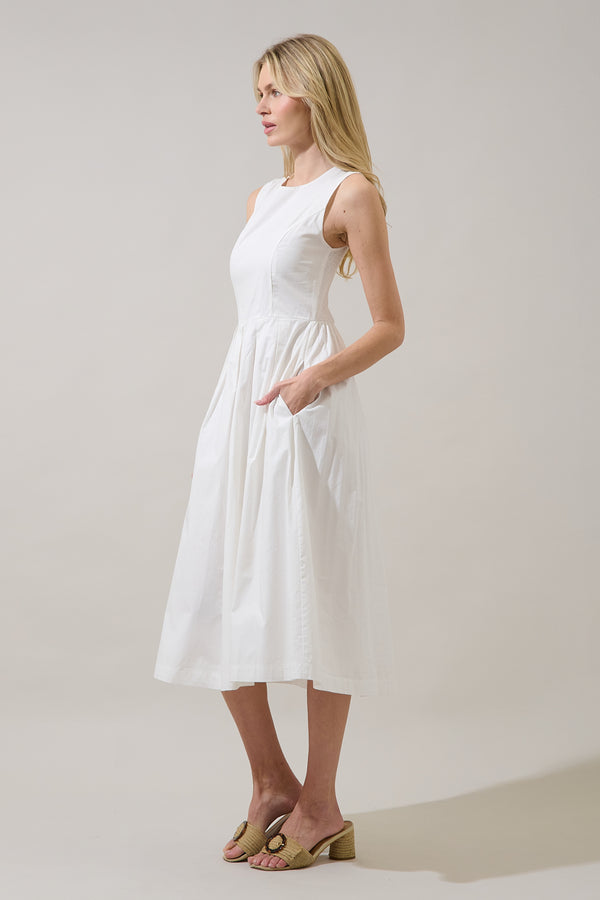 Sugarlips Emily Pleated Sleeveless Midi Dress