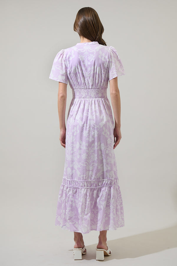 Sugarlips Emme Floral Demie Smocked Maxi Dress