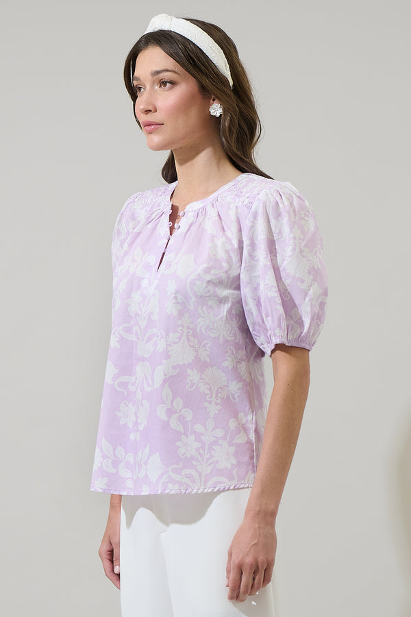 Sugarlips Emme Floral Zuri Smocked Top